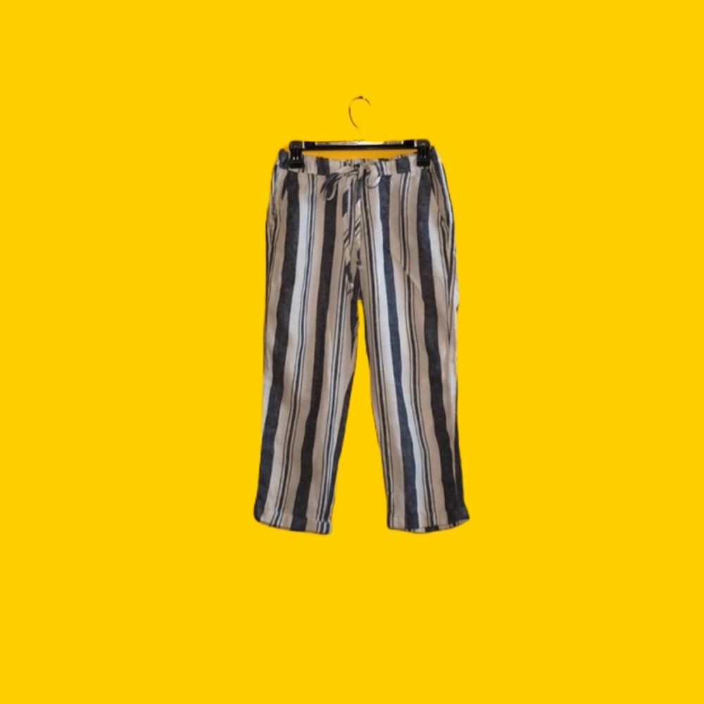 Allen Allen linen crop pants with four pockets